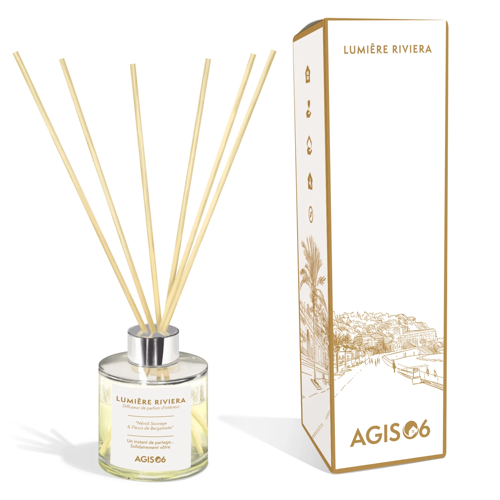 agis06 diffuseur packaging Diffuseur Lumière Riviera AGIS 06 et son étui illustré