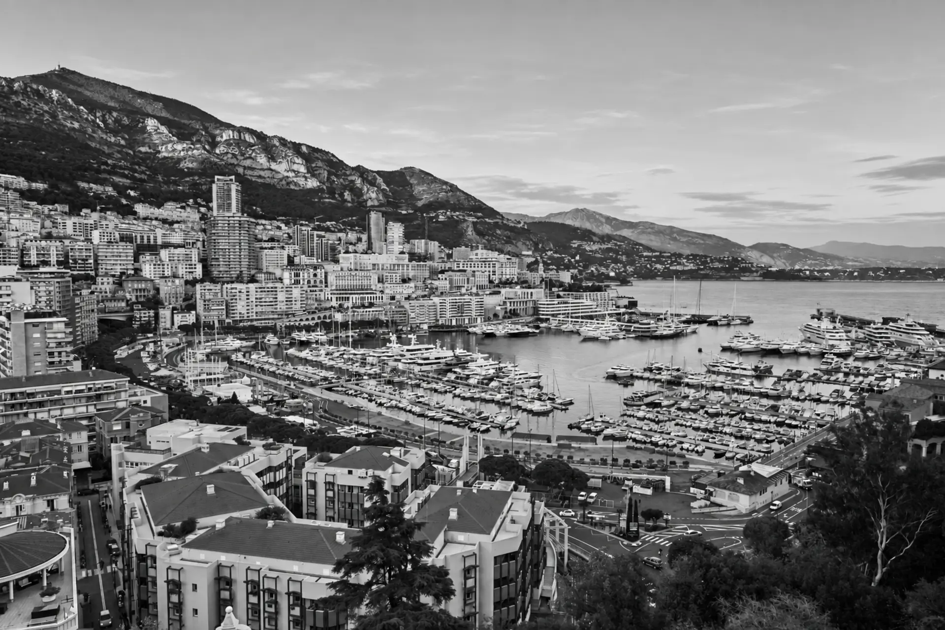View of Monaco and its harbour