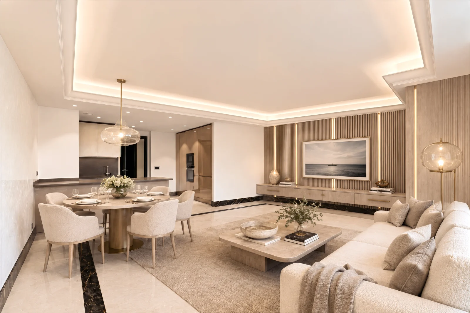Appartement Ninetta à Monaco : proposition d’aménagement du séjour