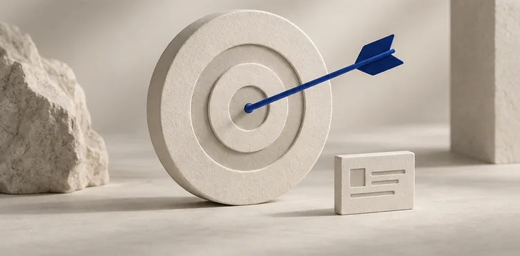 Publicité ciblée SEA Blue arrow in a target representing focused advertising campaigns
